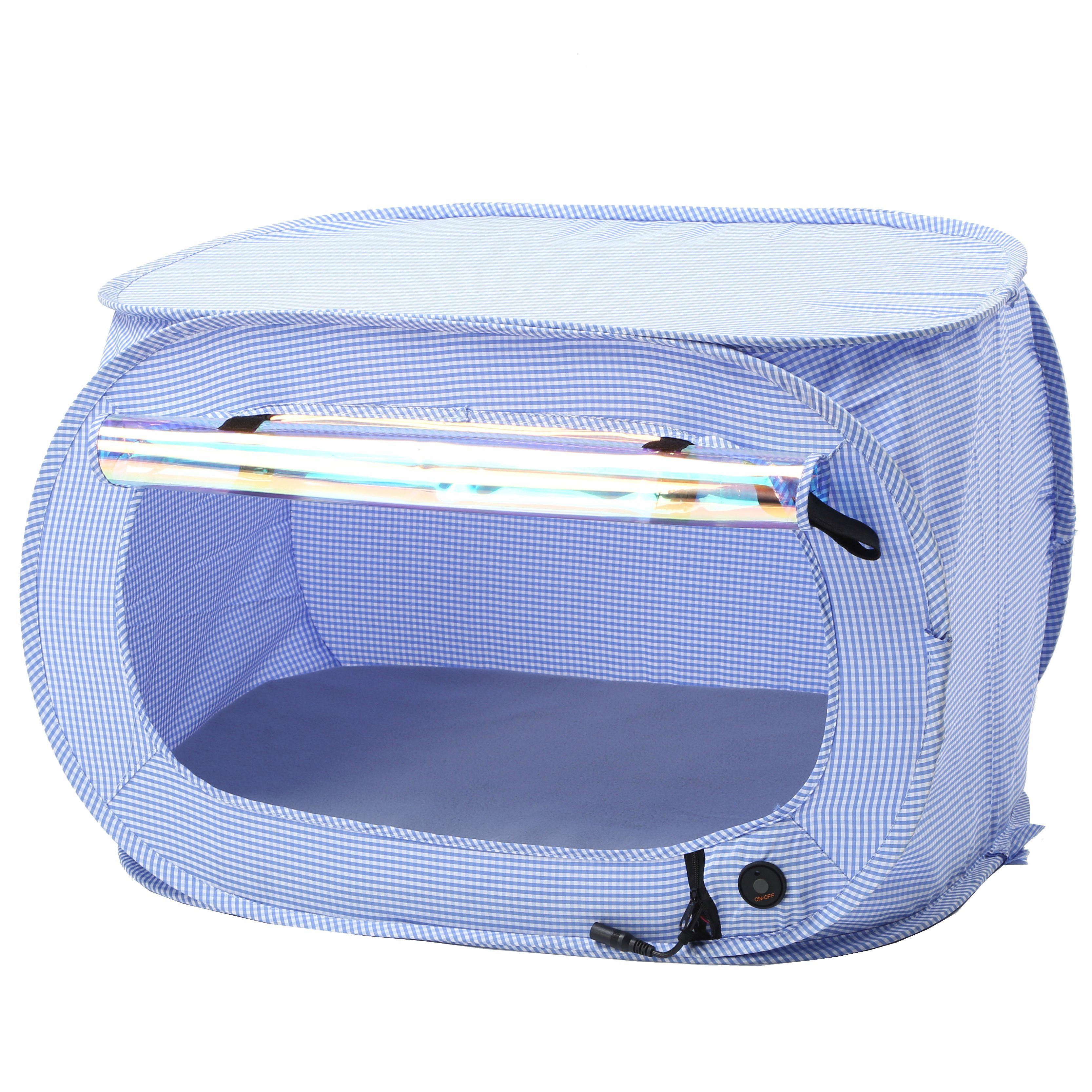 Pet Life "Enterlude" Electric Heating Wire Folding Travel Pet Tent Crate Blue
