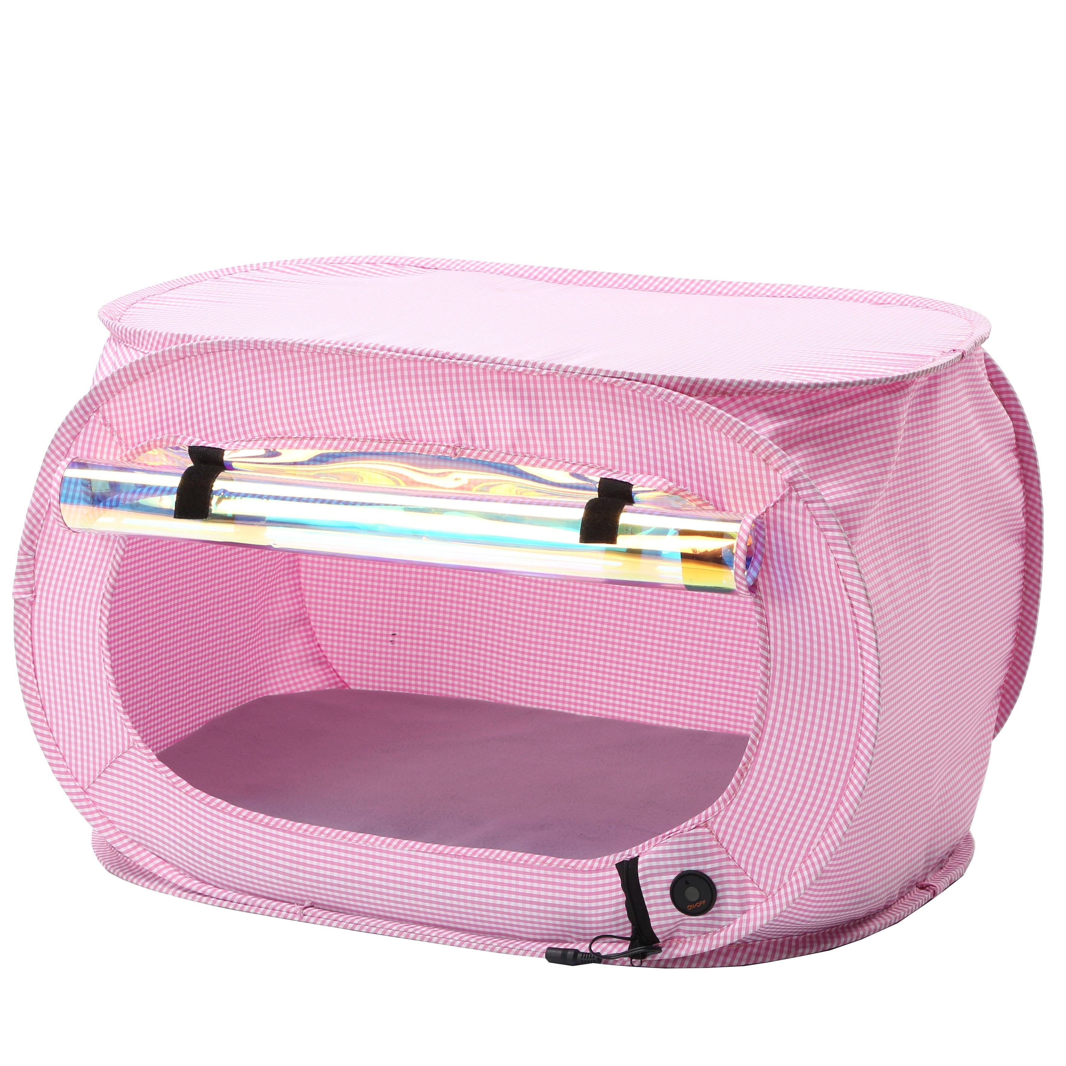 Pet Life "Enterlude" Electric Heating Wire Folding Travel Pet Tent Crate Pink 