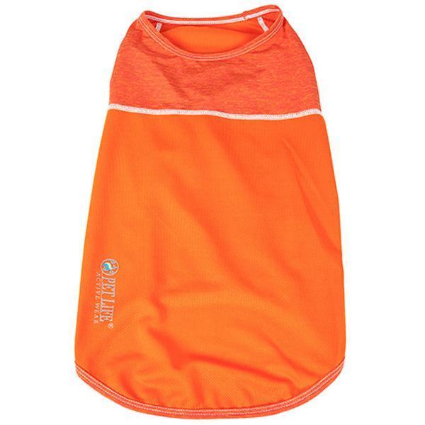 Pet Life ® Active 'Aero-Pawlse' Quick-Dry and 4-Way-Stretch Yoga Fitness Dog T-Shirt Tank Top X-Small Orange