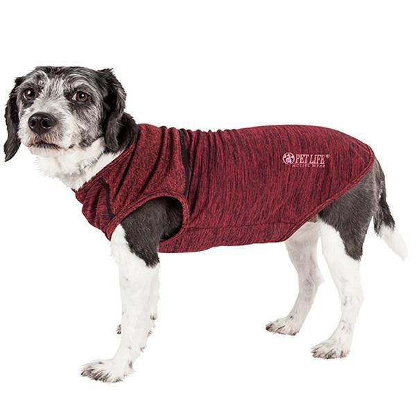 Pet Life ® Active 'Aero-Pawlse' Quick-Dry and 4-Way-Stretch Yoga Fitness Dog T-Shirt Tank Top X-Small Red/Maroon