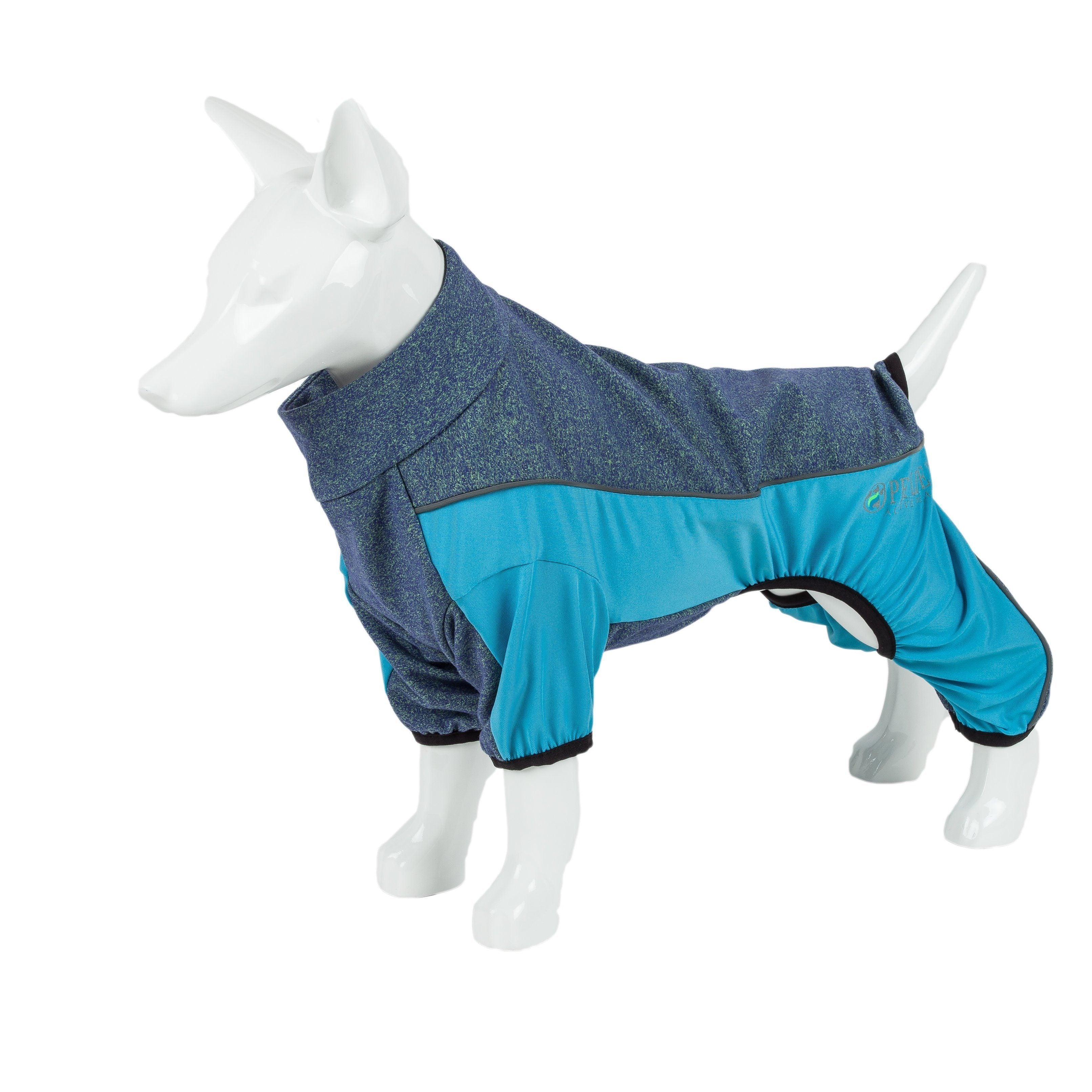 Pet Life ® Active 'Chase Pacer' Medium-weight 4-Way-Stretch Yoga Fitness Dog Tracksuit X-Small Light Blue And Blue