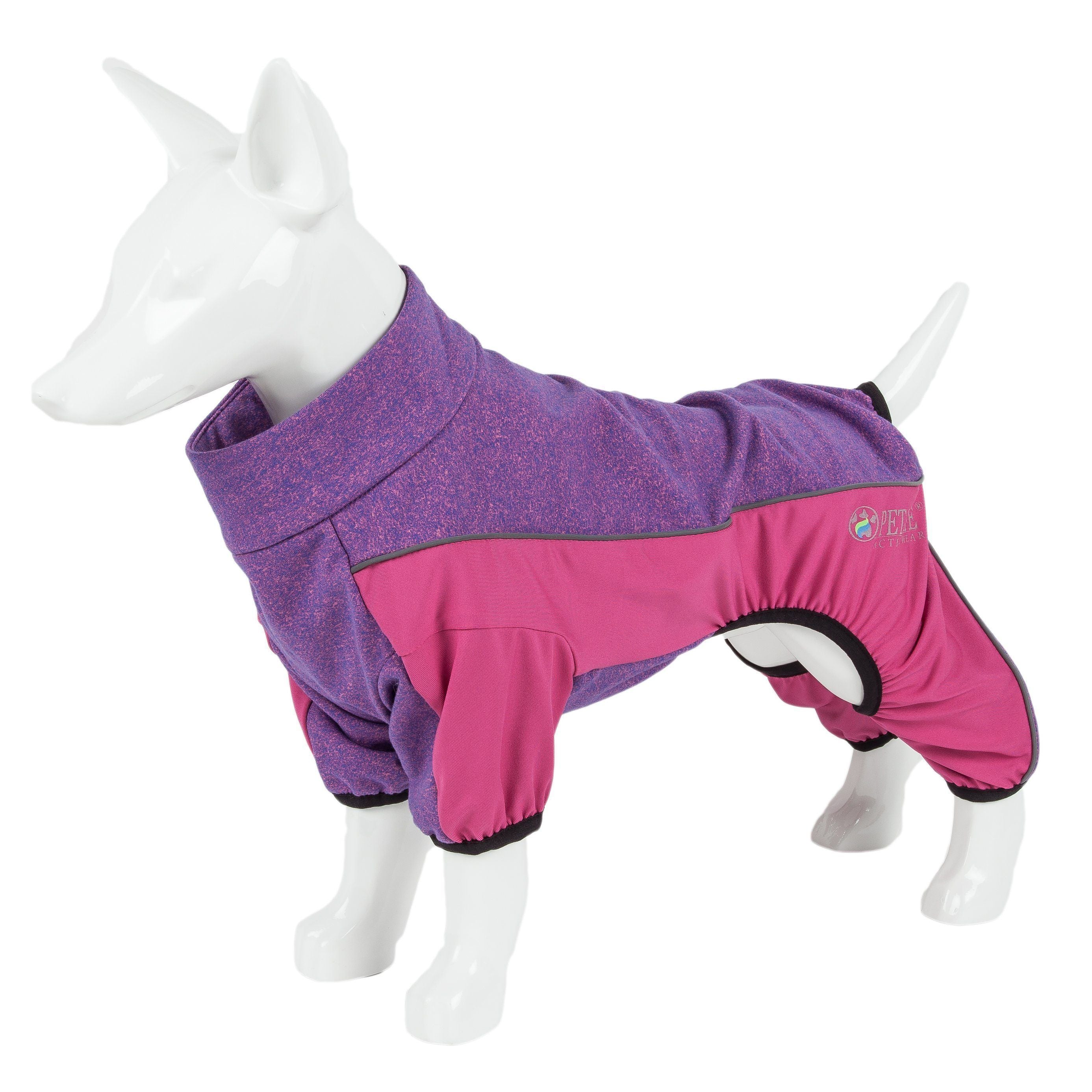 Pet Life ® Active 'Chase Pacer' Medium-weight 4-Way-Stretch Yoga Fitness Dog Tracksuit X-Small Pink And Purple