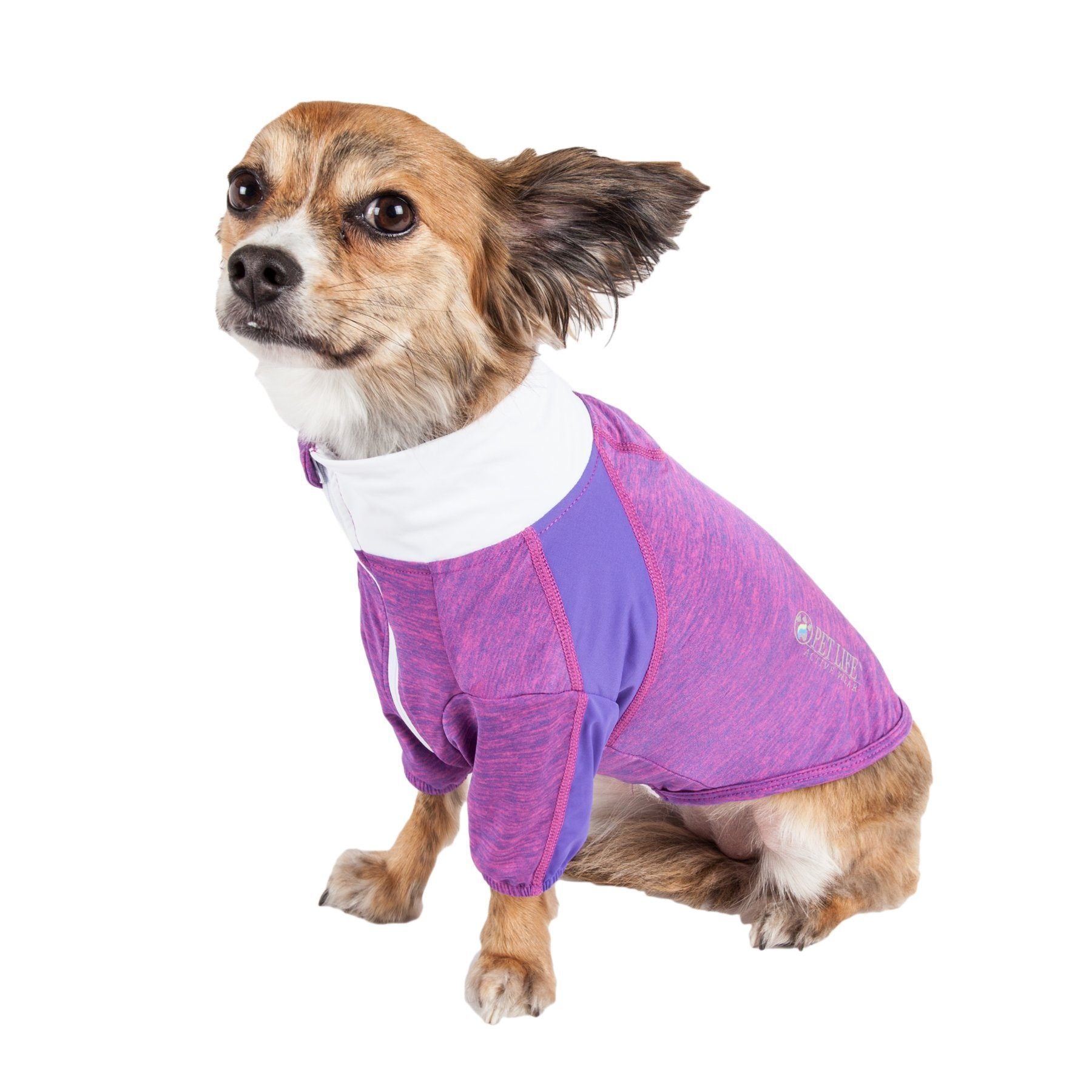 Pet Life ® Active 'Chewitt Wagassy' 4-Way-Stretch Yoga Fitness Long-Sleeve Dog T-Shirt