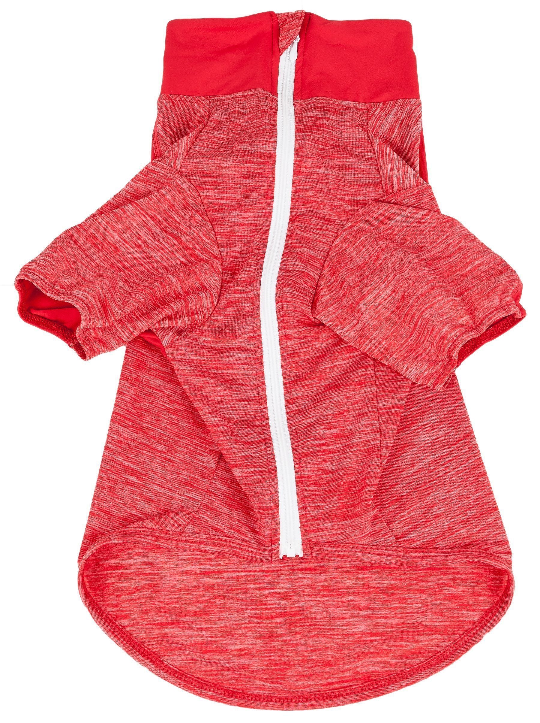 Pet Life ® Active 'Chewitt Wagassy' 4-Way-Stretch Yoga Fitness Long-Sleeve Dog T-Shirt