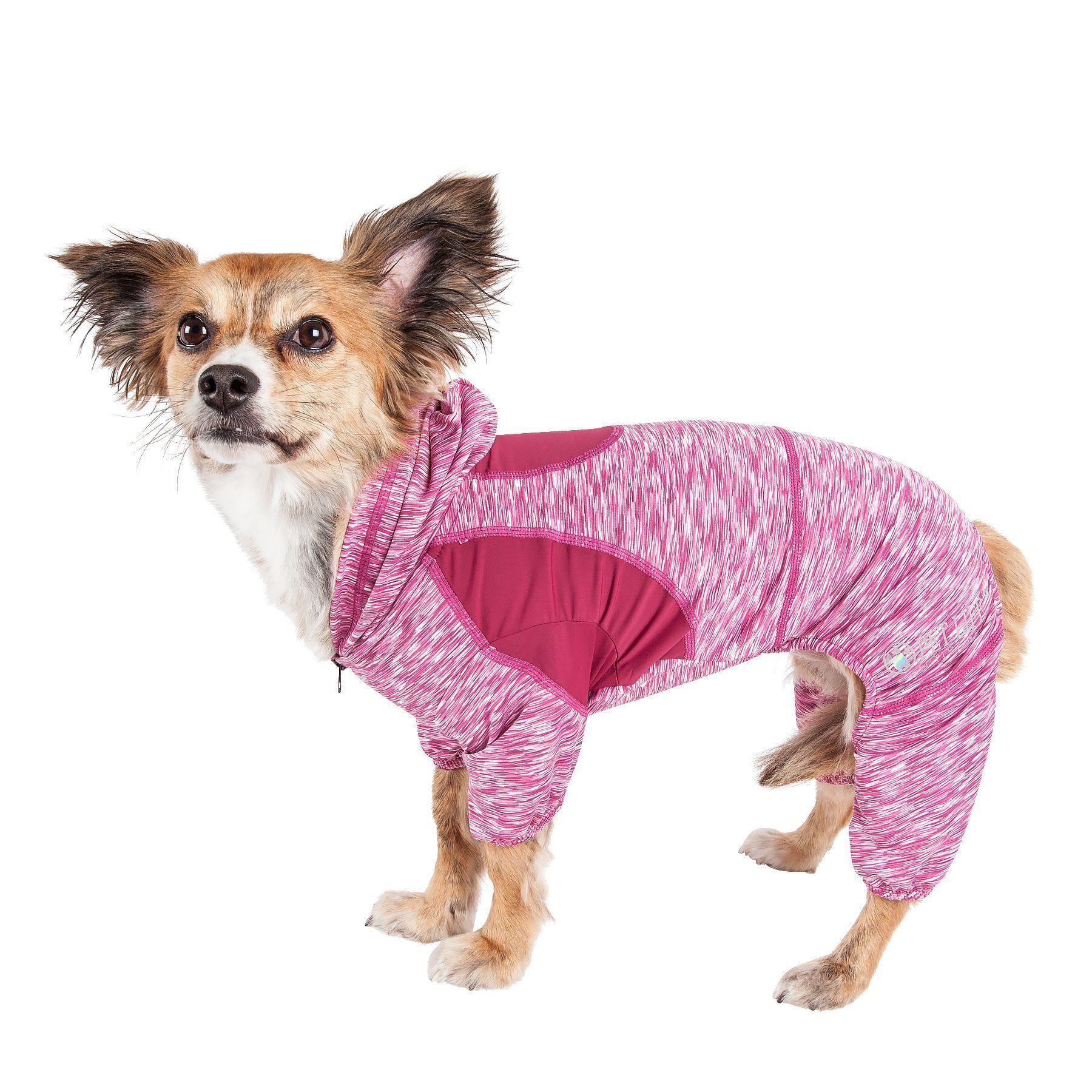Pet Life ® Active 'Downward Dog' 4-Way-Stretch Fitness Yoga Dog Tracksuit Hoodie X-Small Burgundy