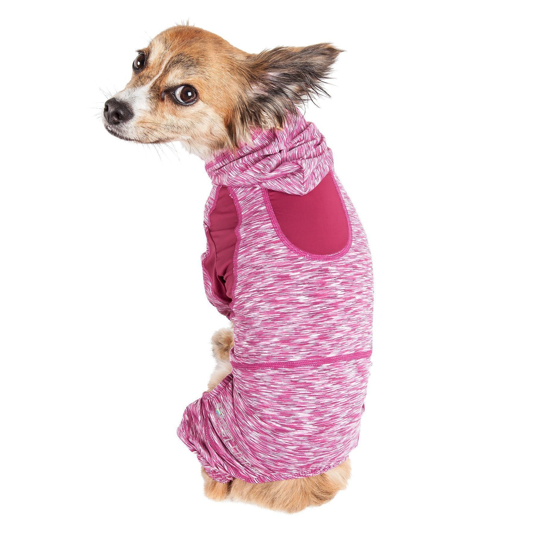 Pet Life ® Active 'Downward Dog' 4-Way-Stretch Fitness Yoga Dog Tracksuit Hoodie
