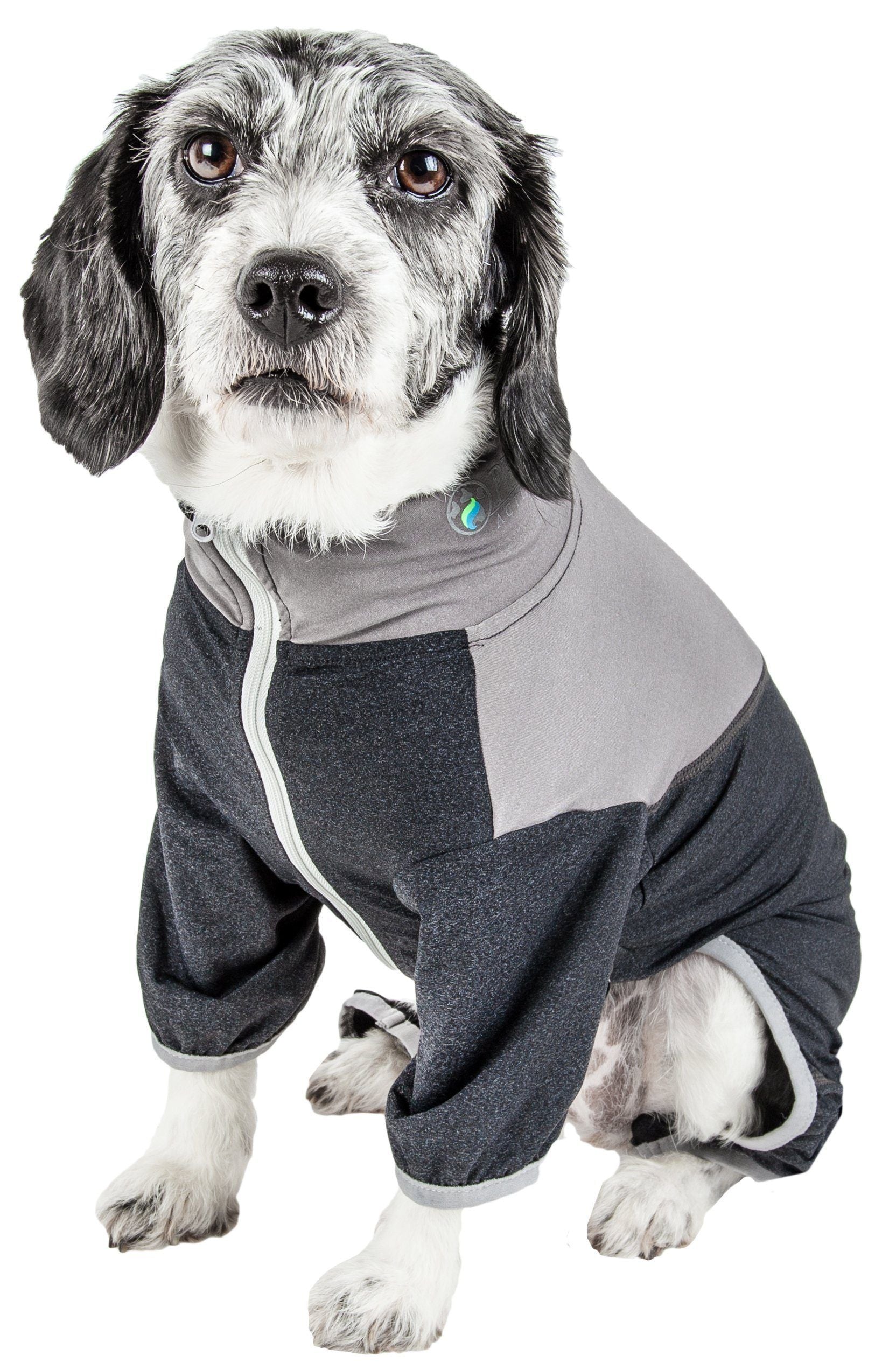 Pet Life ®  Active 'Embarker' 4-Way Stretch Fitness Yoga Full Body Dog Tracksuit