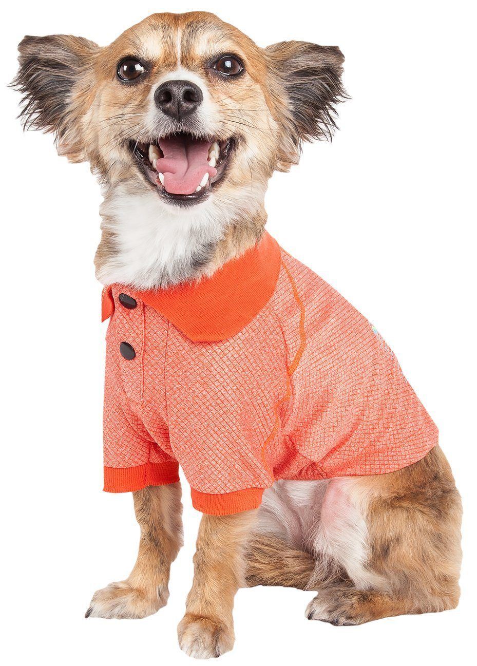 Pet Life ® Active 'Fur-Flex' Stretch and Quick-Dry Anti-Odor Fitness Yoga Dog Polo T-Shirt