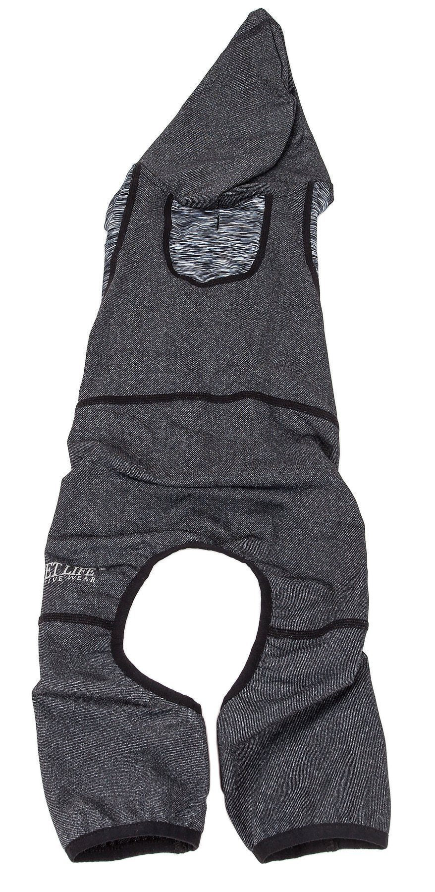 Pet Life ® Active 'Pawsterity' Mediumweight 4-Way-Stretch Yoga Fitness Dog Tracksuit Hoodie