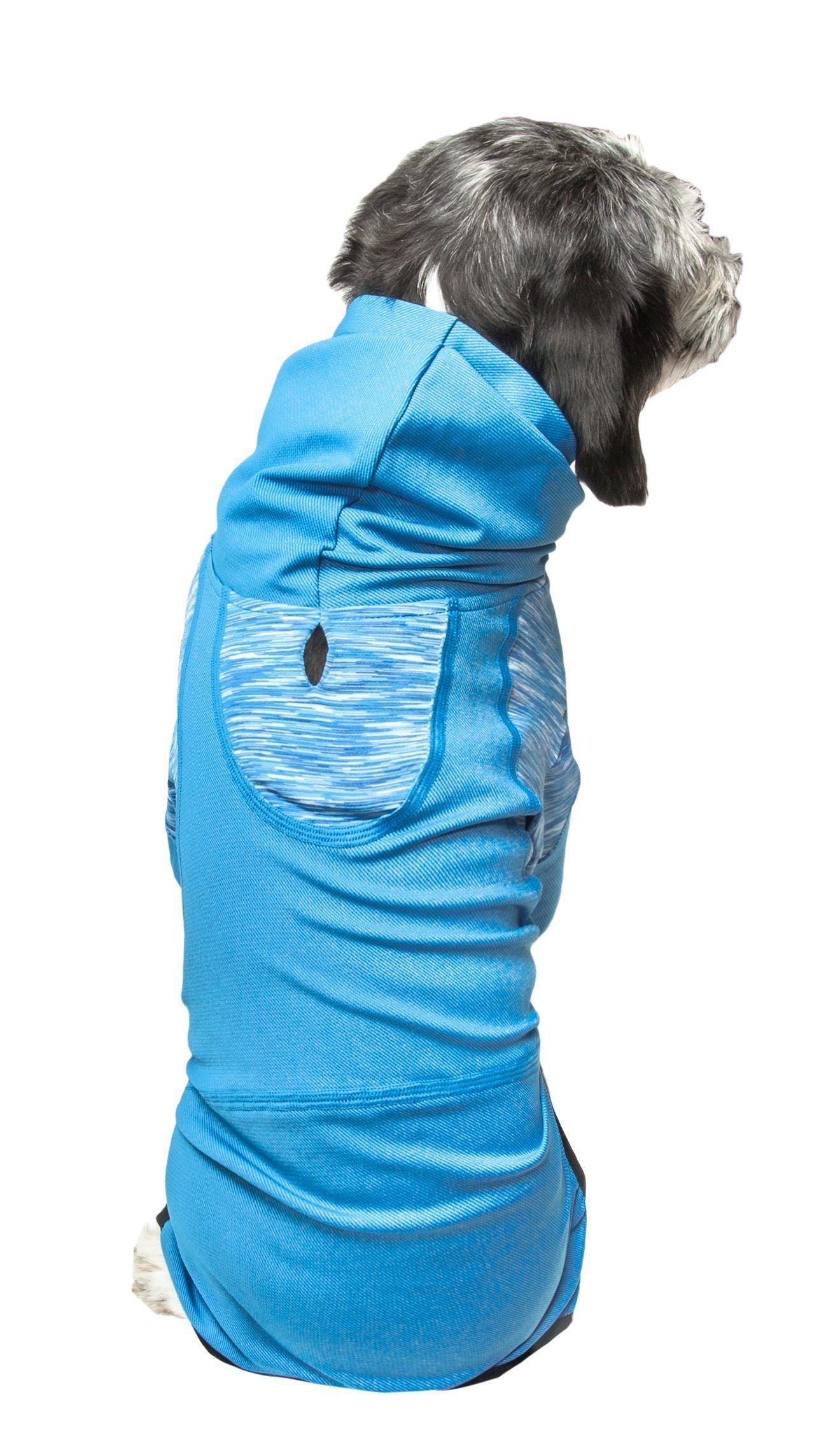 Pet Life ® Active 'Pawsterity' Mediumweight 4-Way-Stretch Yoga Fitness Dog Tracksuit Hoodie