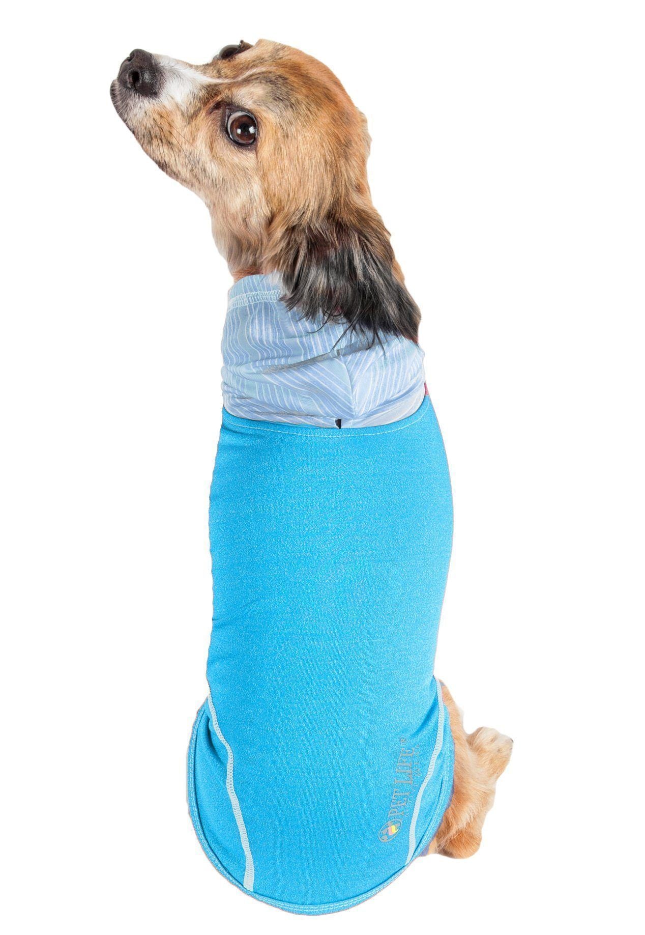 Pet Life ® Active 'Pull-Rover' 4-Way Stretch Sleeveless Fitness Yoga Dog T-Shirt Hoodie