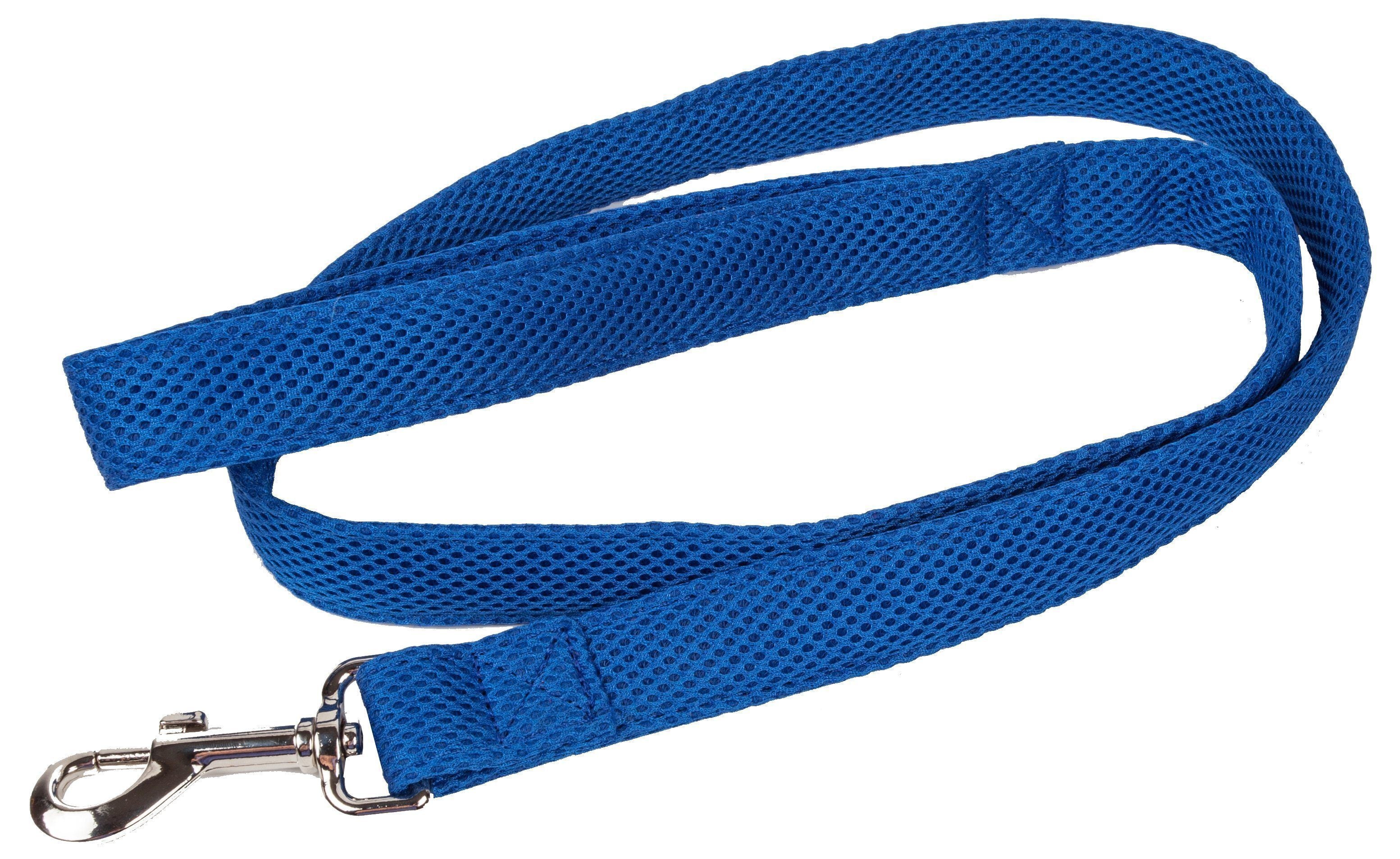 Pet Life ®  'Aero Mesh' Breathable and Adjustable Dual Sided Thick Mesh Dog Leash Blue 