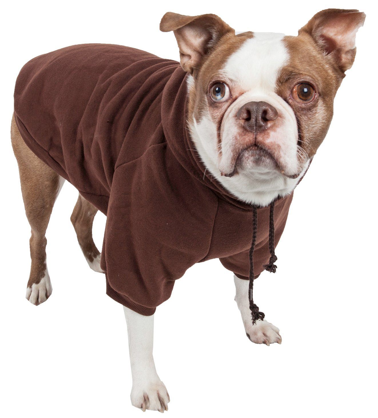 Pet Life ® 'American Classic' Fashion Plush Cotton Hooded Dog Sweater X-Small Brown