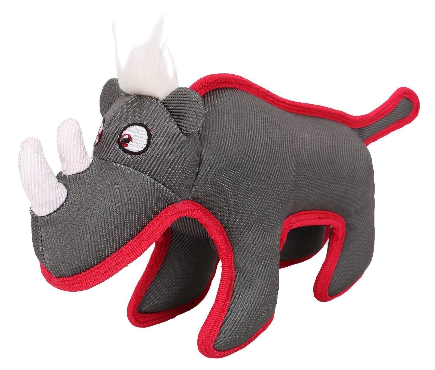 Pet Life ® 'Dura-Chew' Plush Animal Nylon Squeaker Dog Toy Grey
