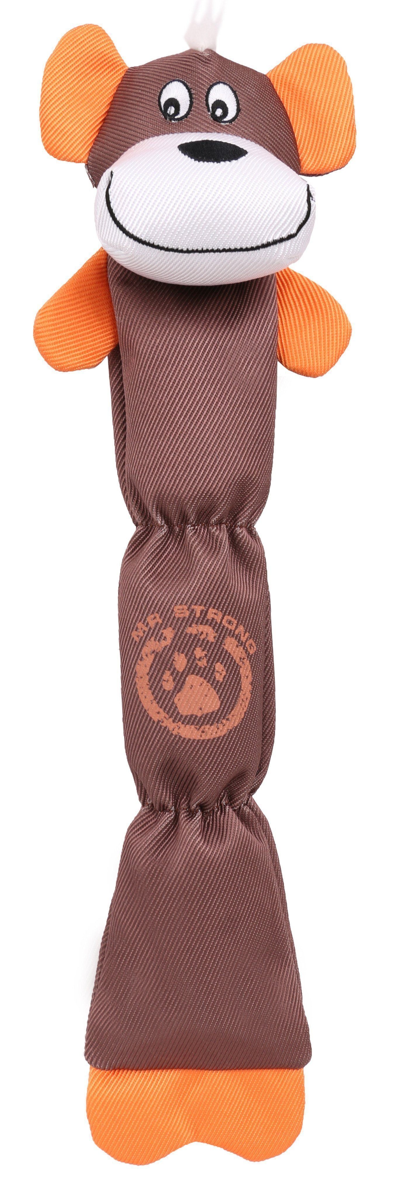 Pet Life ® Animated Extra Long Nylon Squeaker Water-resistant Plush Dog Toy Brown