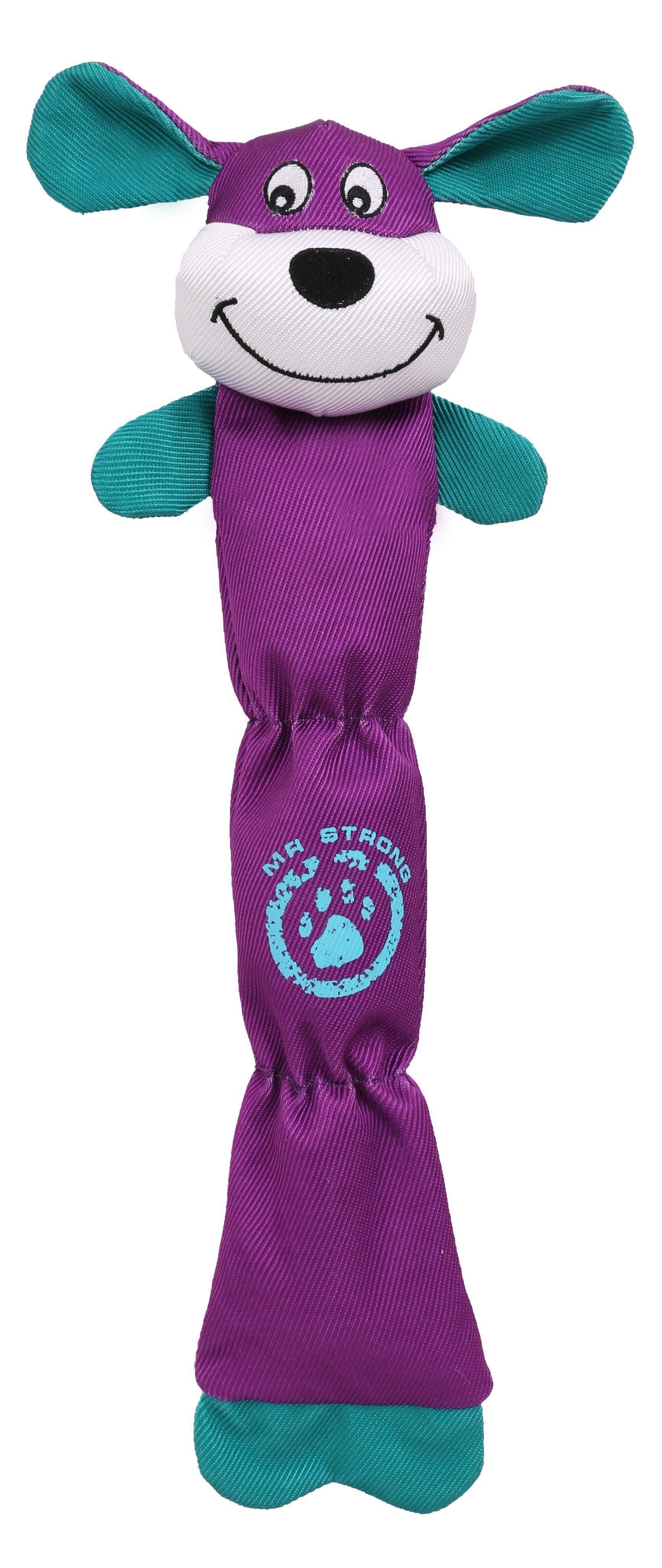 Pet Life ® Animated Extra Long Nylon Squeaker Water-resistant Plush Dog Toy Purple