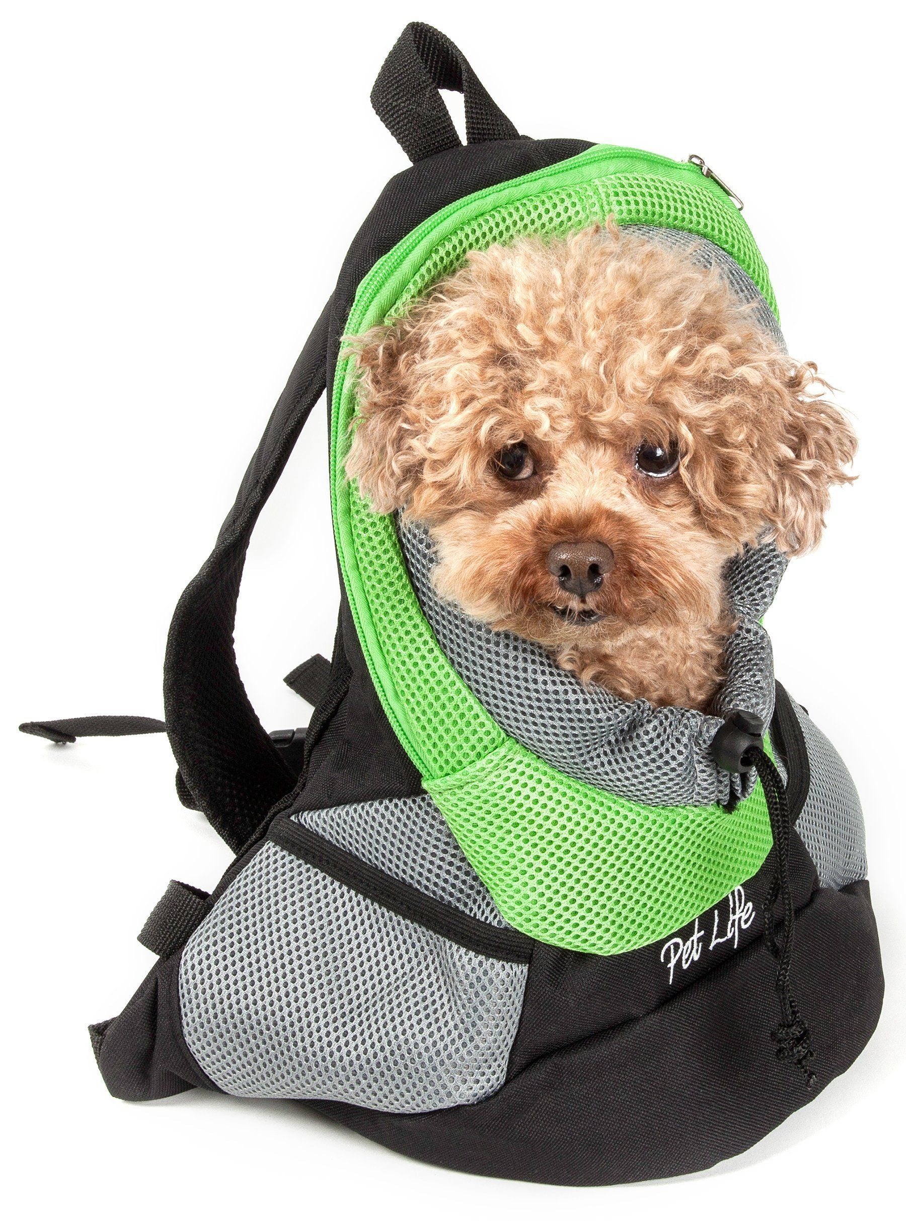 Pet Life ® 'Bark-Pack' Travel On-The-Go Hand's Free Sporty Performance Pet Dog Backpack Carrier Green 