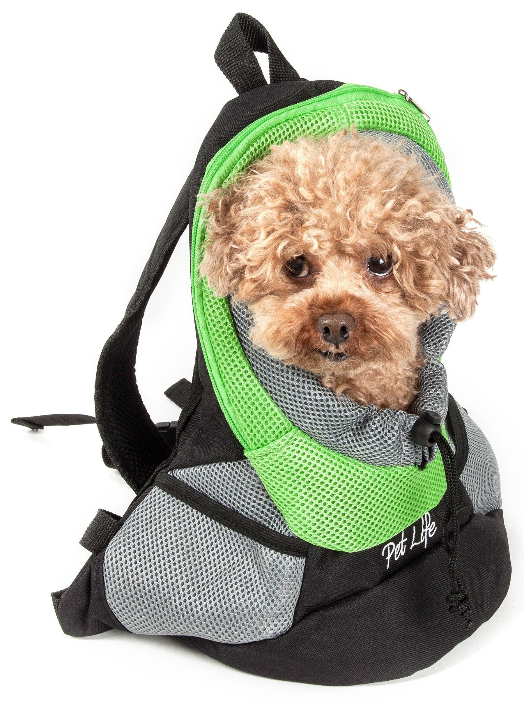 Pet Life ® 'Bark-Pack' Travel On-The-Go Hand's Free Sporty Performance Pet Dog Backpack Carrier Green