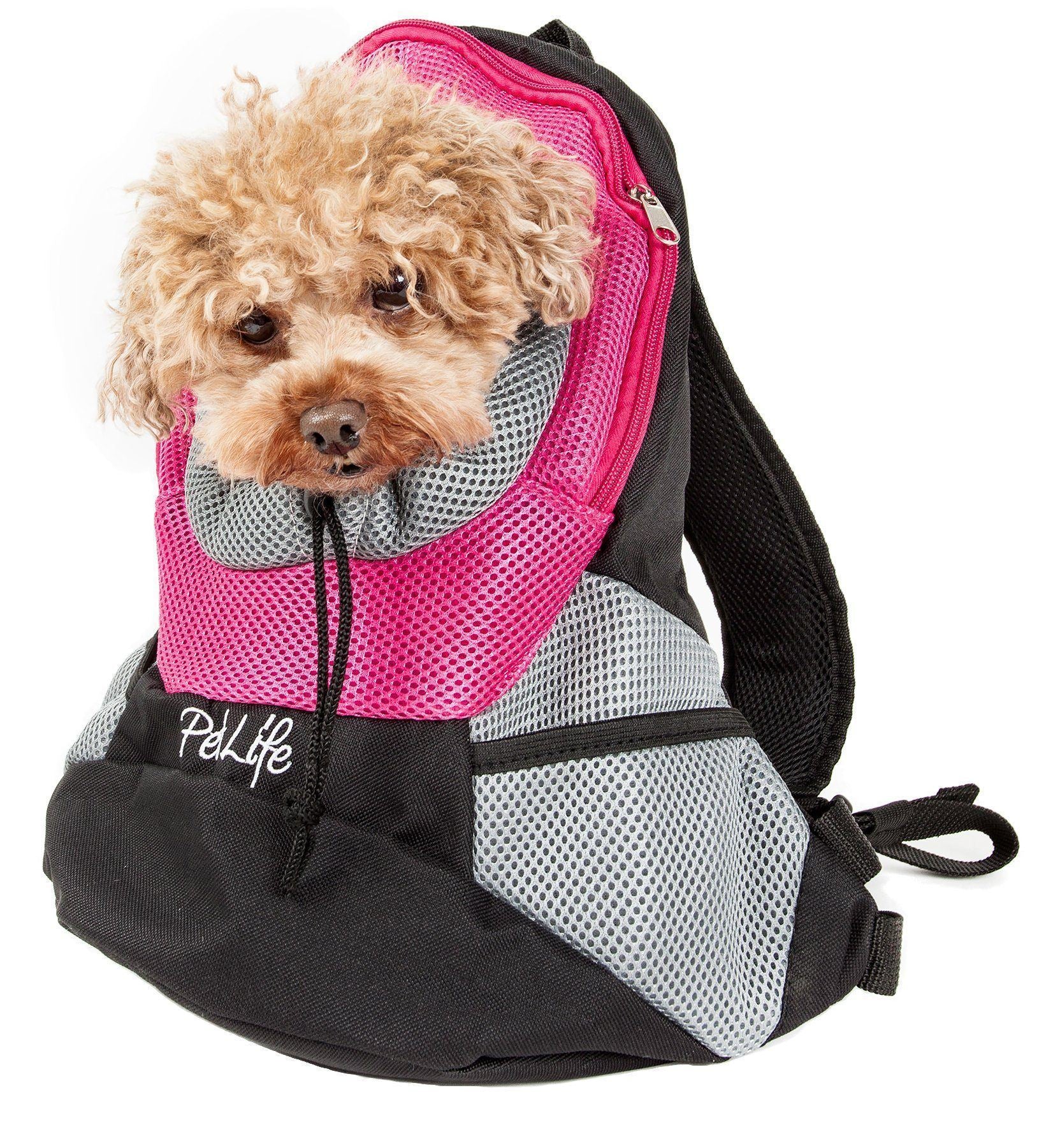 Pet Life ® 'Bark-Pack' Travel On-The-Go Hand's Free Sporty Performance Pet Dog Backpack Carrier Pink 