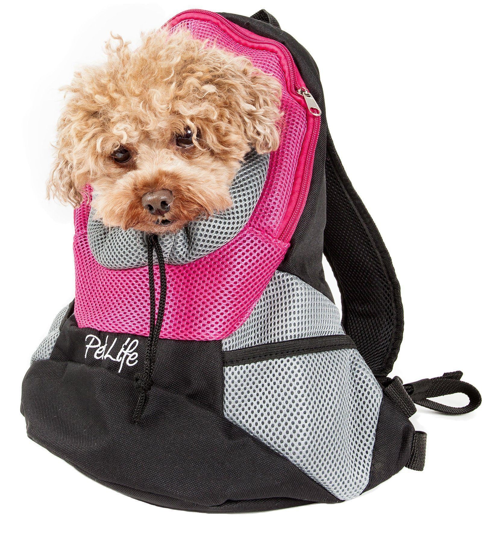 Pet Life ® 'Bark-Pack' Travel On-The-Go Hand's Free Sporty Performance Pet Dog Backpack Carrier Pink