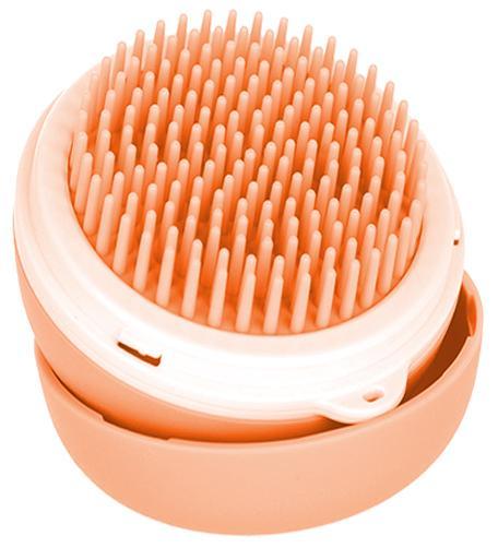 Pet Life ® 'Bravel' 3-in-1 Travel Pocketed Dual Grooming Brush and Pet Comb ORANGE