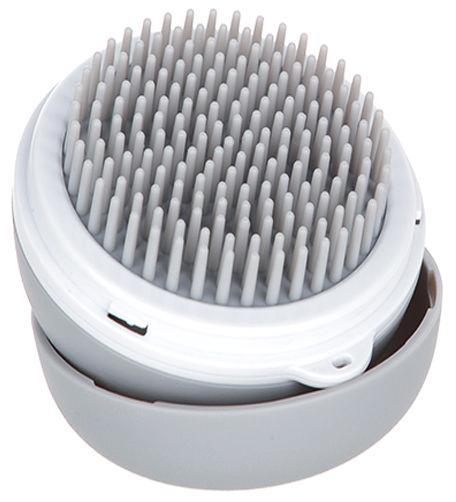 Pet Life ® 'Bravel' 3-in-1 Travel Pocketed Dual Grooming Brush and Pet Comb GRAY