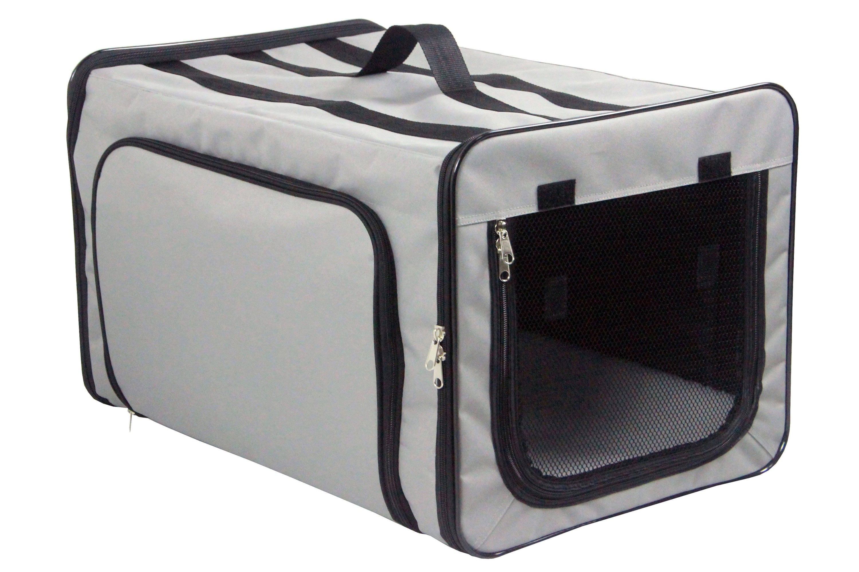 Pet Life ® 'Capacious' Dual-Sided Expandable Spacious Wire Folding Collapsible Lightweight Pet Dog Crate Carrier House