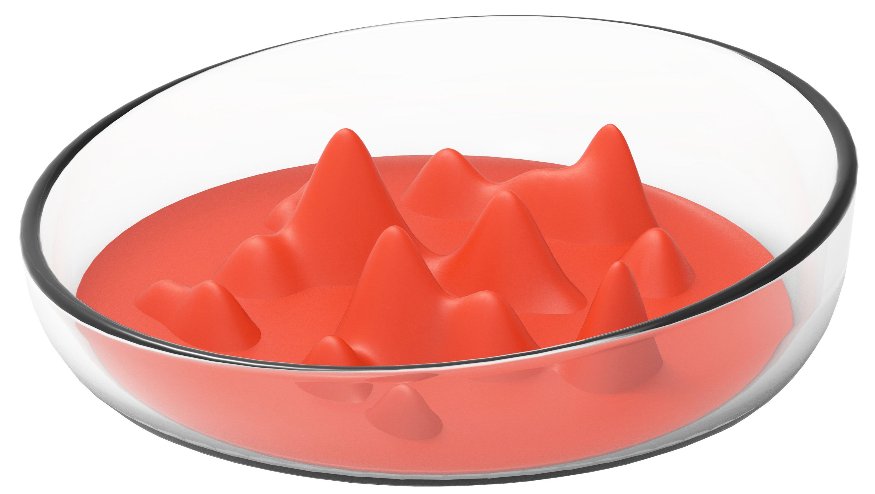 Pet Life ® 'Cirlicue' Mountain Shaped Modern Slow Feeding Pet Bowl Orange