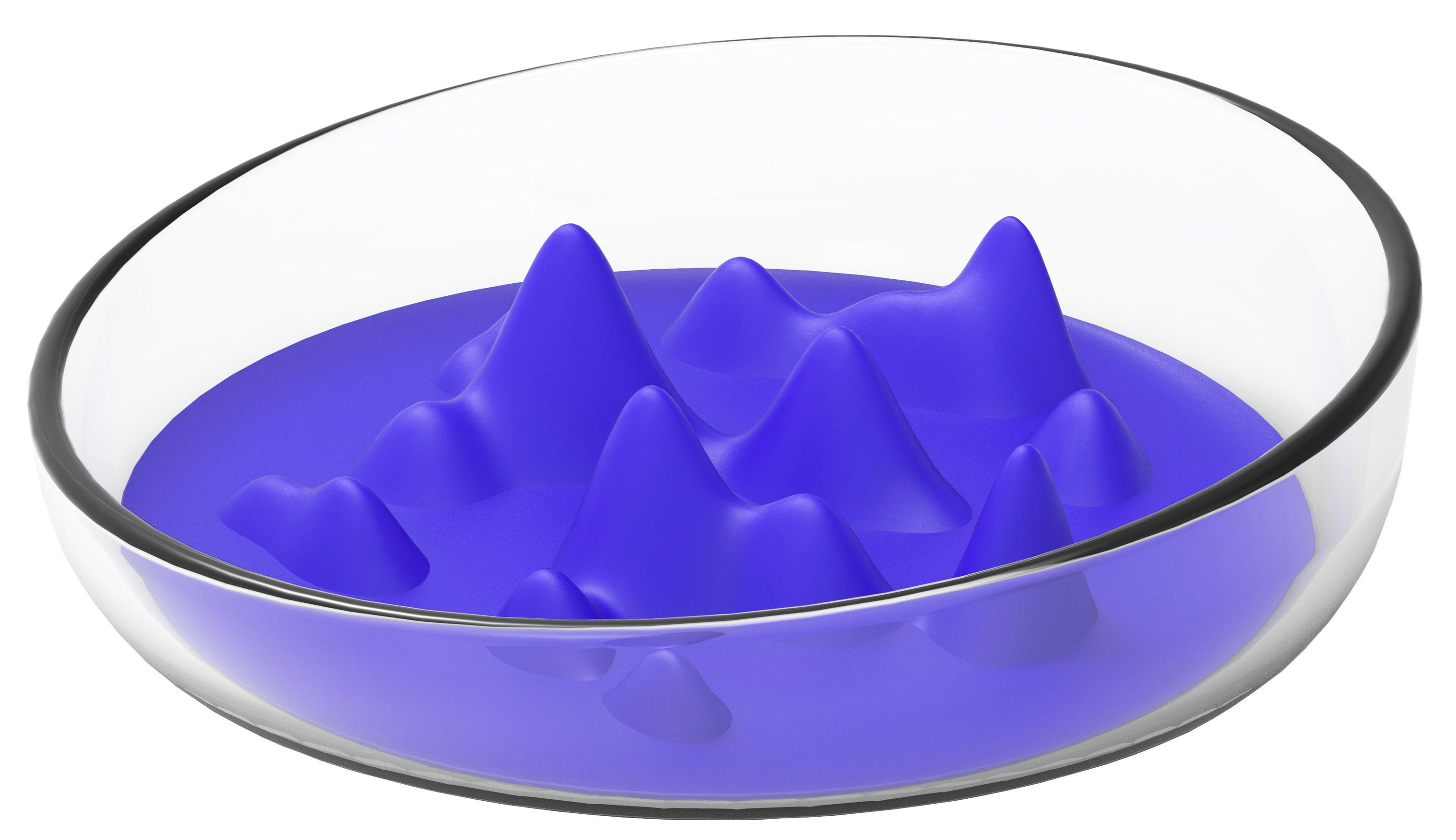 Pet Life ® 'Cirlicue' Mountain Shaped Modern Slow Feeding Pet Bowl Blue