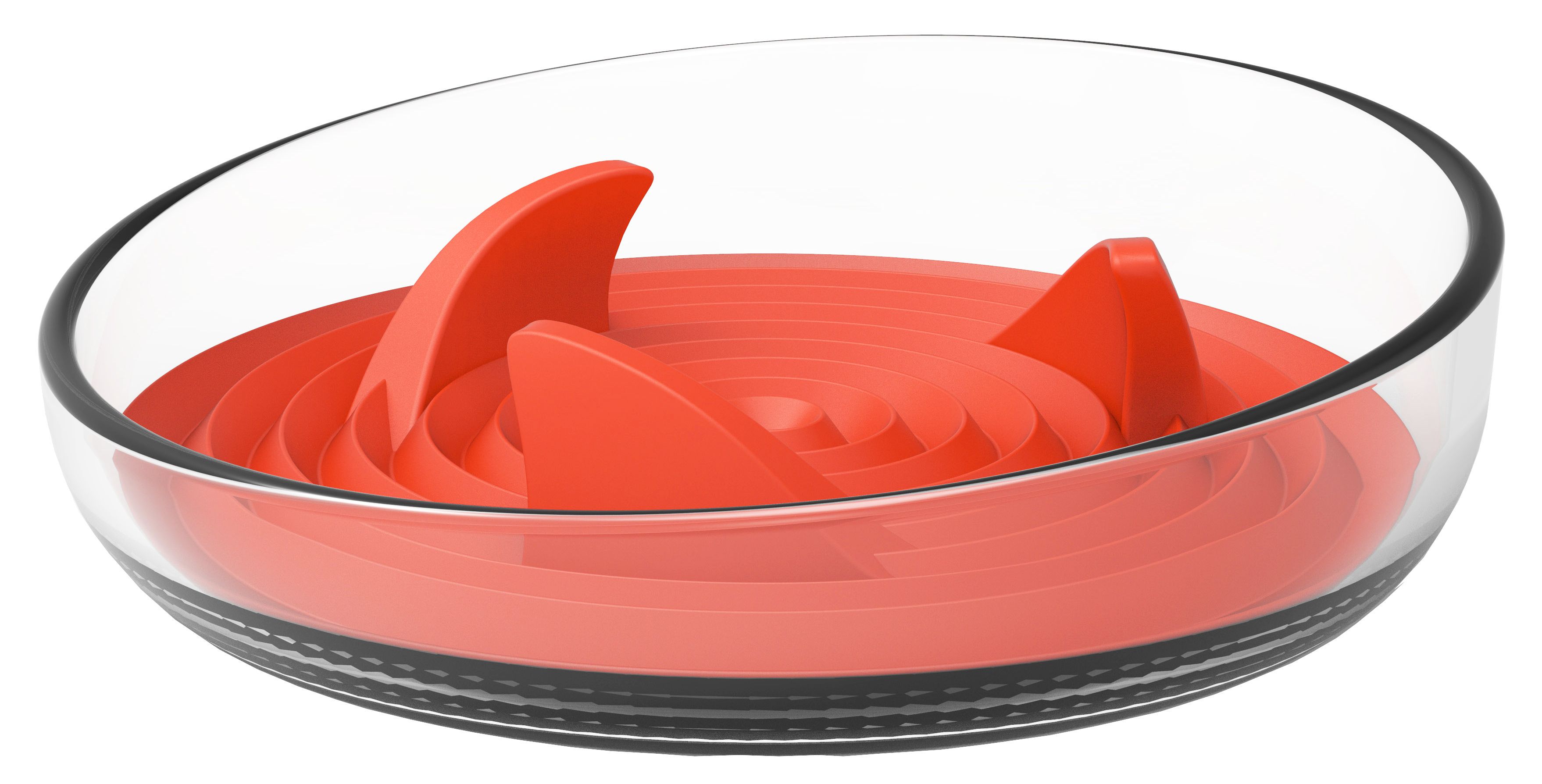 Pet Life ® 'Cirlicue' Shark Fin Shaped Modern Slow Feeding Pet Bowl Orange