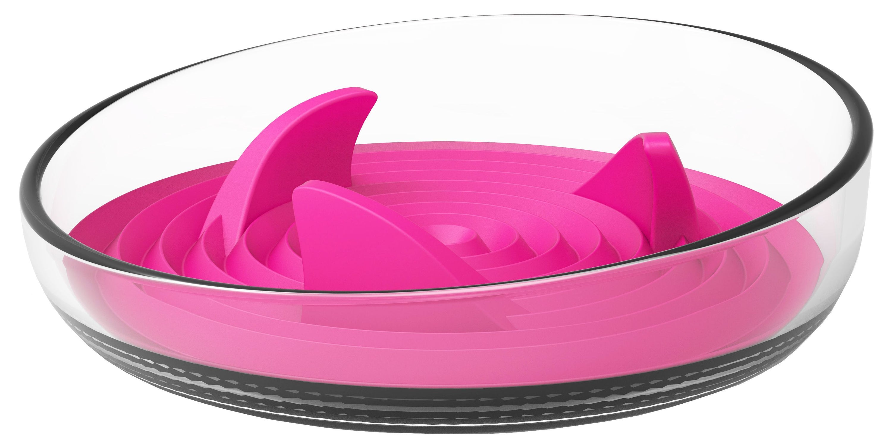Pet Life ® 'Cirlicue' Shark Fin Shaped Modern Slow Feeding Pet Bowl Pink
