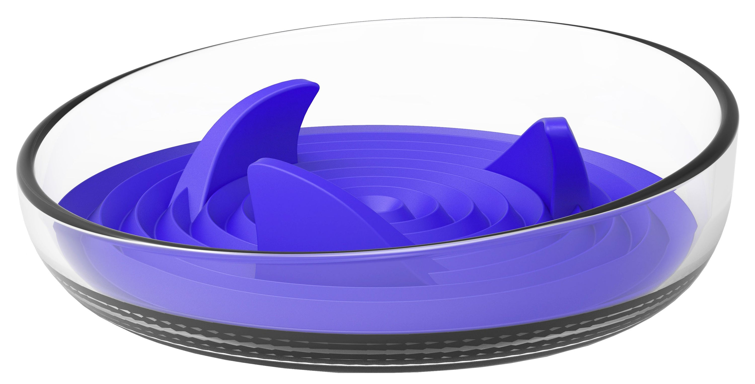 Pet Life ® 'Cirlicue' Shark Fin Shaped Modern Slow Feeding Pet Bowl Blue