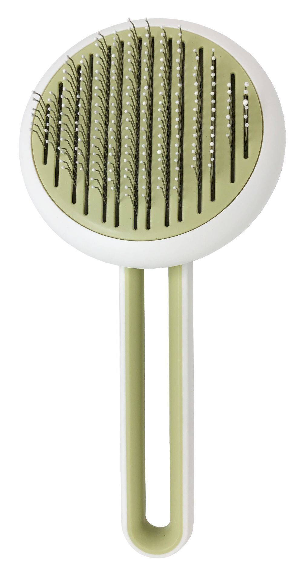 Pet Life ® 'Concepto' Modern Bristle Grooming Pet Deshedder Comb Green