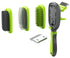 Pet Life ® 'Conversion' 5-in-1 Interchangeable Dematting and Deshedding Bristle Pin and Massage Grooming Pet Comb Green