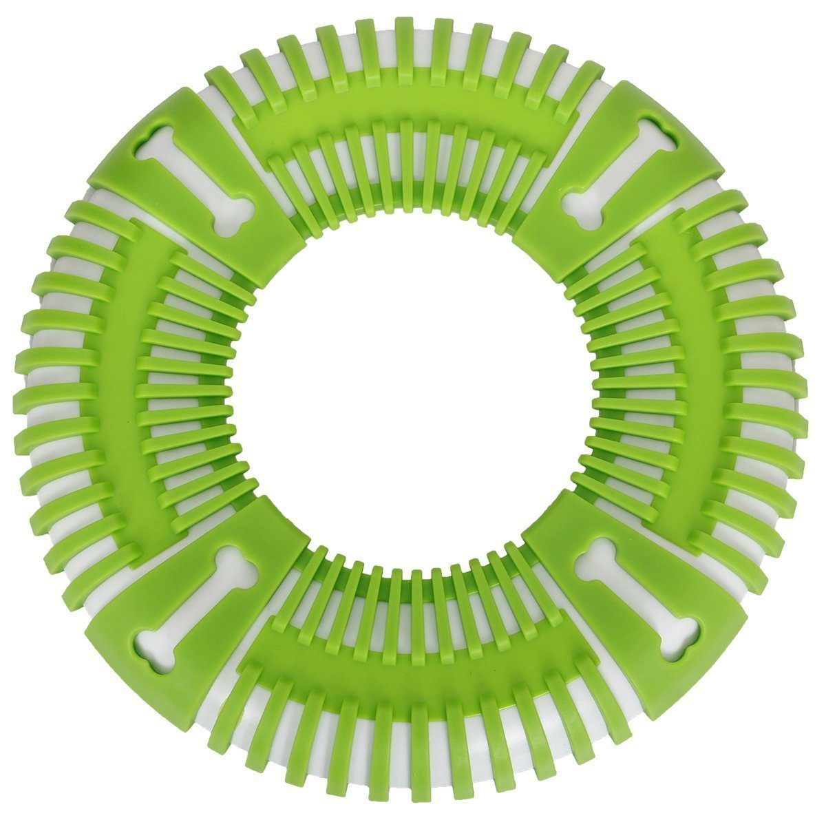 Pet Life ® 'Denta-Bark' Sporty Durable Flexible Toss and Fetch Frisbee Oral Hygiene Pet Dog Toy Green