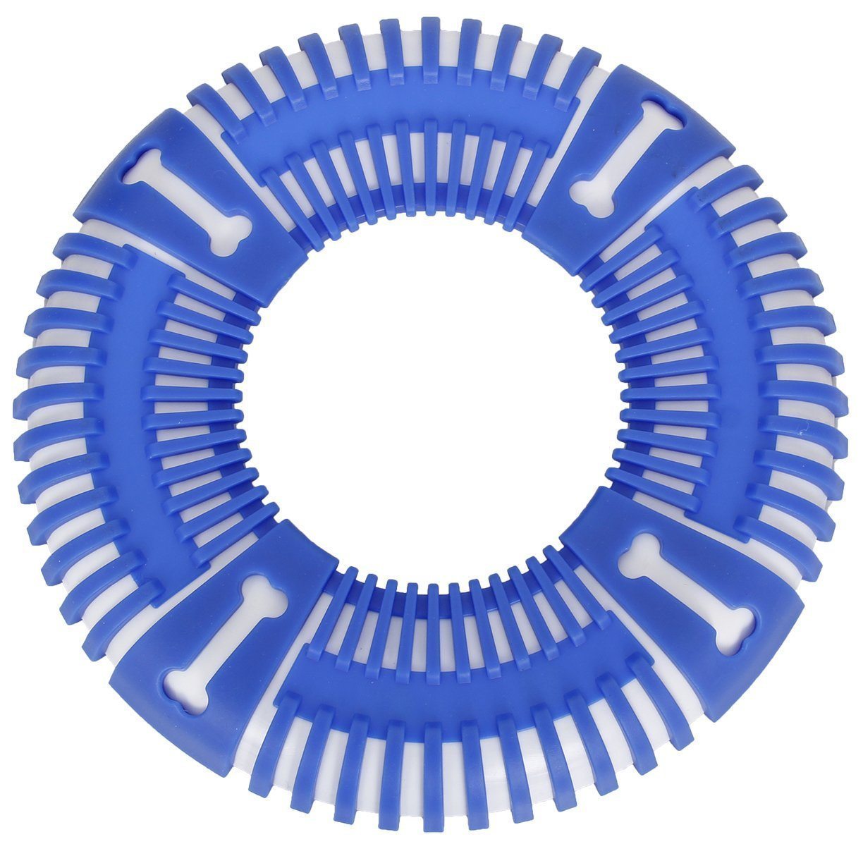 Pet Life ® 'Denta-Bark' Sporty Durable Flexible Toss and Fetch Frisbee Oral Hygiene Pet Dog Toy Blue