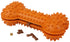 Pet Life ® 'Denta-Bone' TPR Treat Dispensing and Dental Cleaning Durable Dog Toy Orange