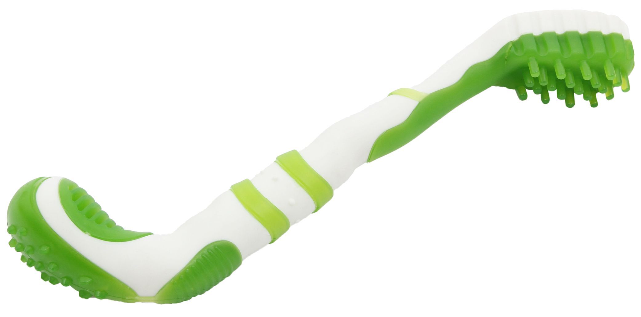 Pet Life ® 'Denta-Brush' TPR Durable Tooth Brush and Dog Toy Green