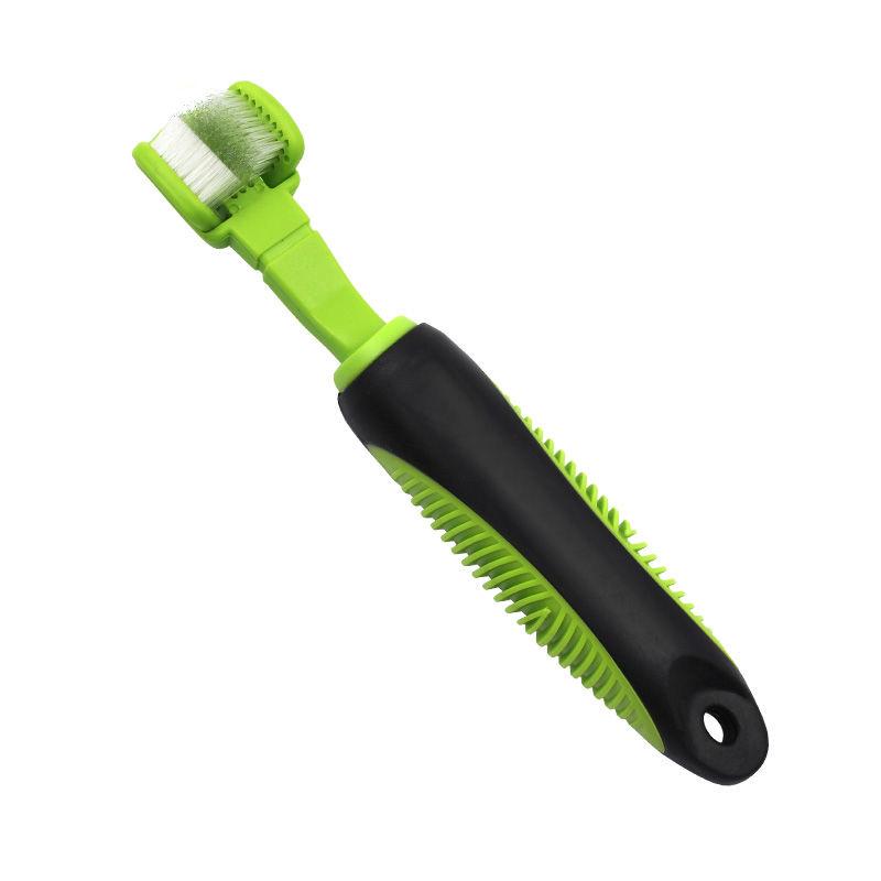 Pet Life ® 'Denta-Clean' Dual-Sided Action Bristle Pet Toothbrush Green 