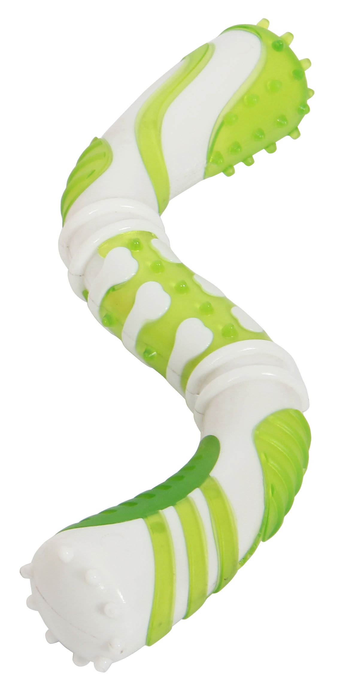 Pet Life ® 'Denta-Twist' TPR Durable Dental Chew Toy Green