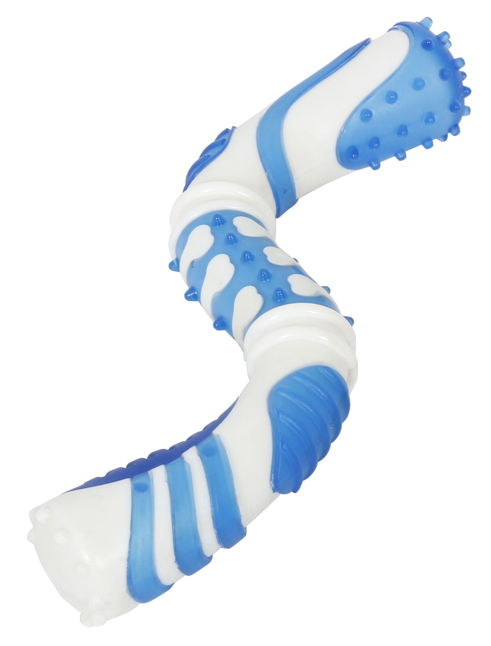 Pet Life ® 'Denta-Twist' TPR Durable Dental Chew Toy Blue