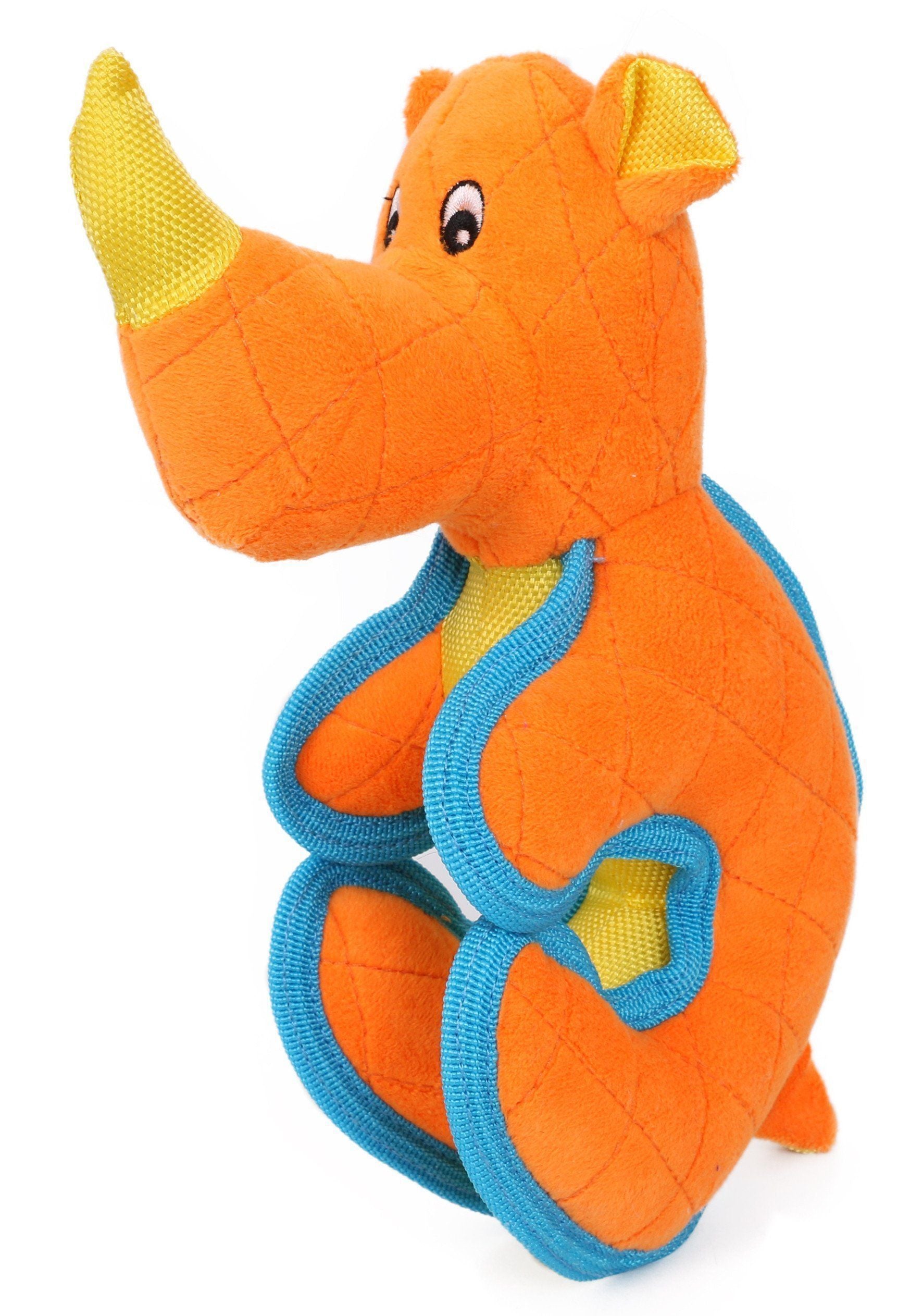 Pet Life ® 'Dino-Funimal' Animated Nylon Plush Squeaker Dog Toy Orange