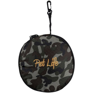 Pet Life ® 'Dual Folding' Food and Water Collapsible Pet Travel Cat and Dog Bowl Camouf...
