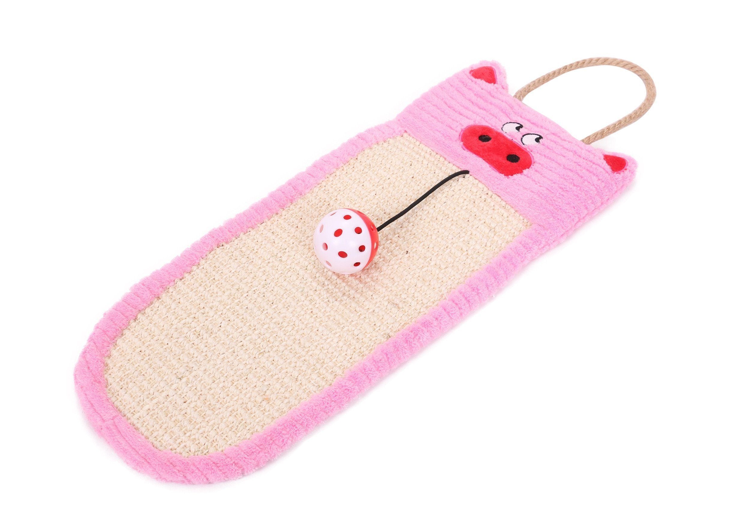 Pet Life ® Eco-Natural Sisal and Jute Hanging Carpet Cat Scratcher Pink