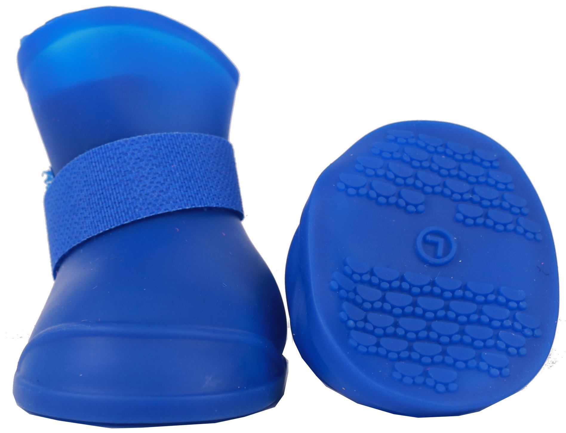 Pet Life ® Elastic Protective Multi-Usage All-Terrain Rubberized Dog Shoes - Set of 4 X-Small Blue