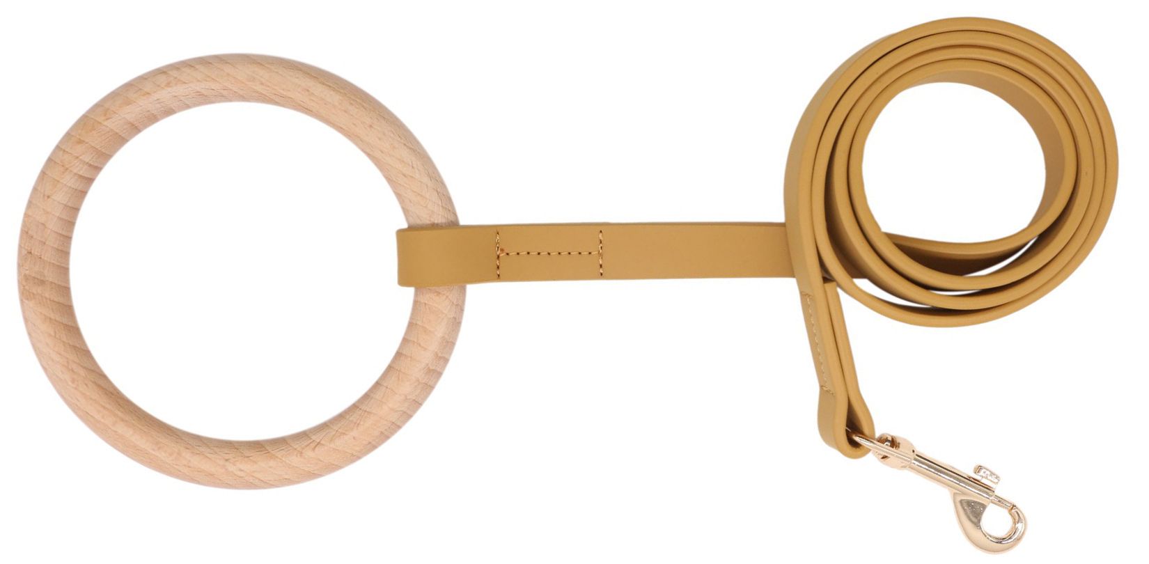 Pet Life ® 'Ever-Craft' Boutique Series Beechwood and Leather Designer Dog Leash Apricot
