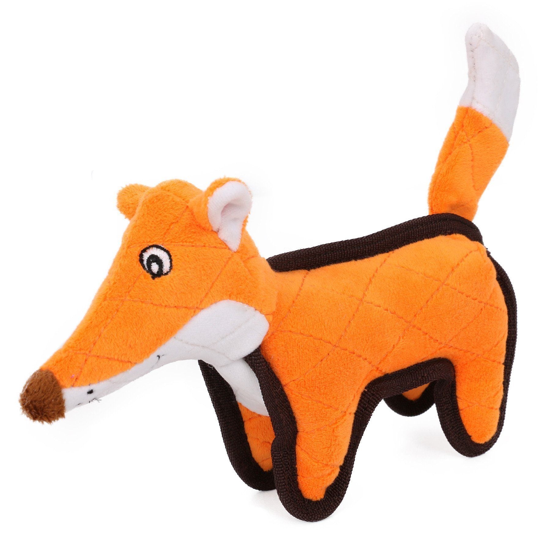 Pet Life ® 'Foxy-Tail' Animated Nylon Quilted Squeaker Plush Dog Toy Orange 