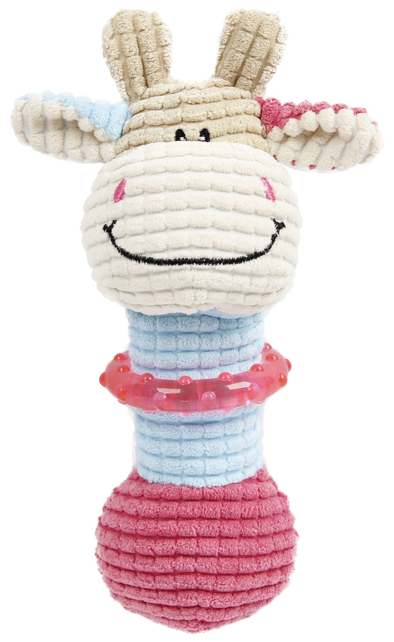 Pet Life ® 'Giraffe-Cow' Plush Squeaking and Rubber Teething Newborn Puppy Dog Toy Default Title