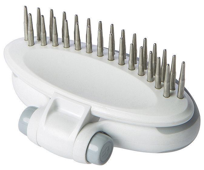 Pet Life ® 'Gyrater' Swivel Travel Dual-Rowed Grooming Undercoat Pet Rake Default Title