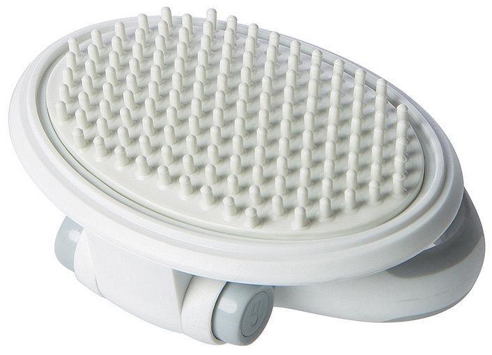 Pet Life ® 'Gyrater' Swivel Travel Silicone Massage Grooming Cat Brush Default Title